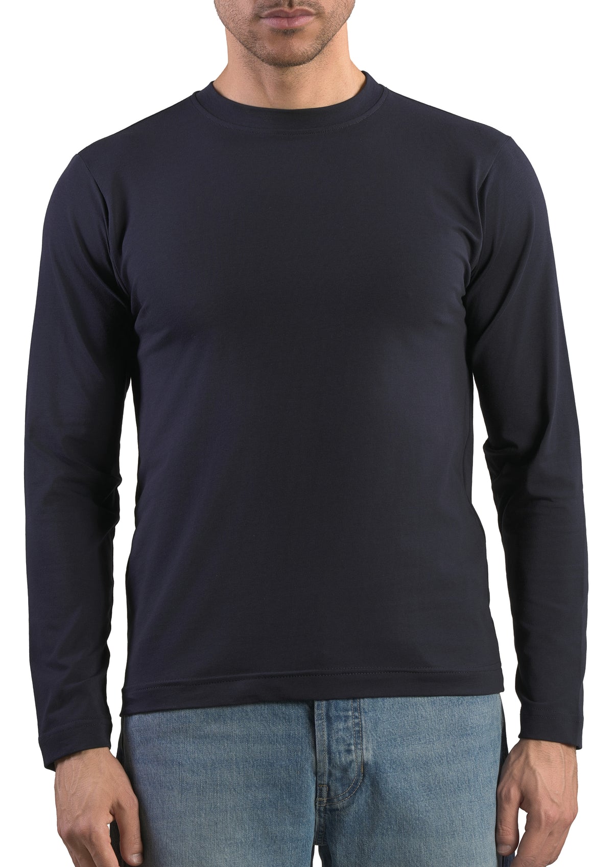 T-shirt Manica Lunga Sottogiacca in Modal e Filo di Scozia