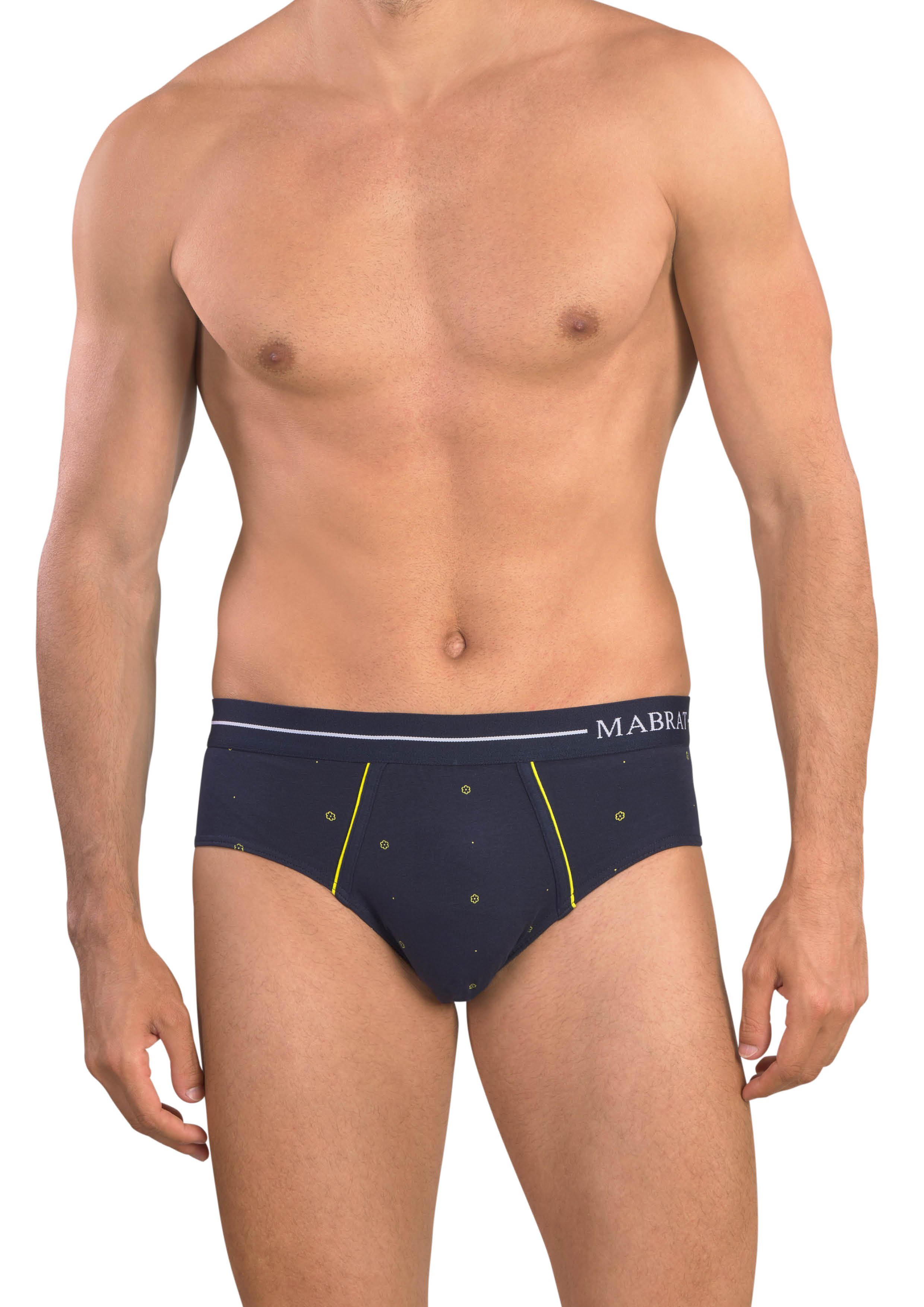 Slip Uomo con elastico esterno con micro fantasie geometriche