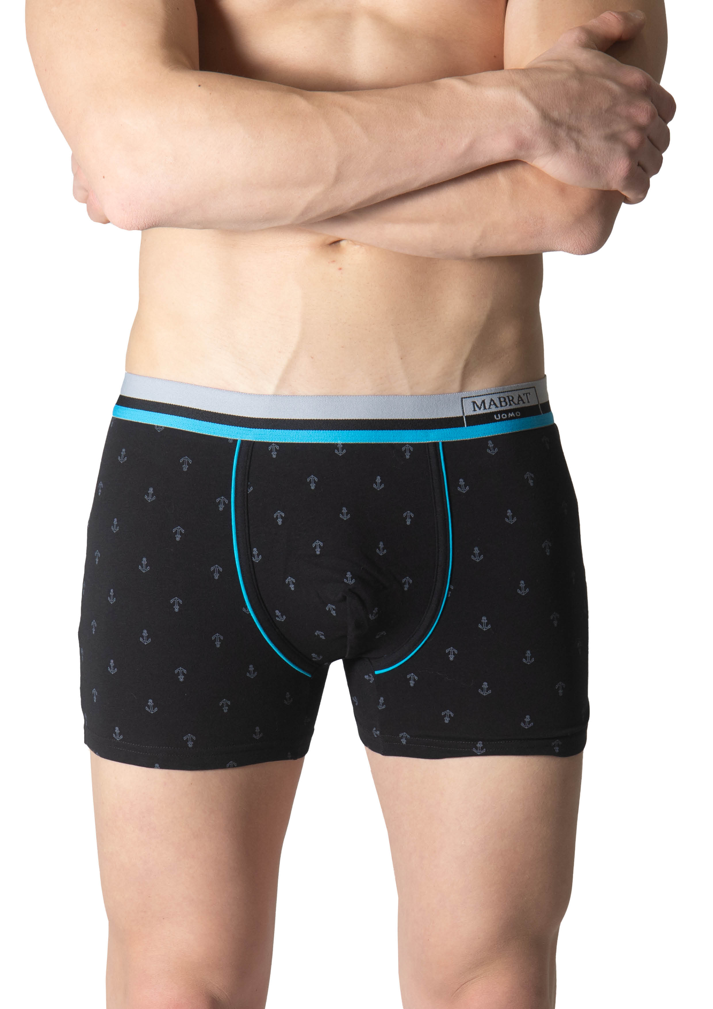 Boxer Uomo elastico esterno tema marinaio